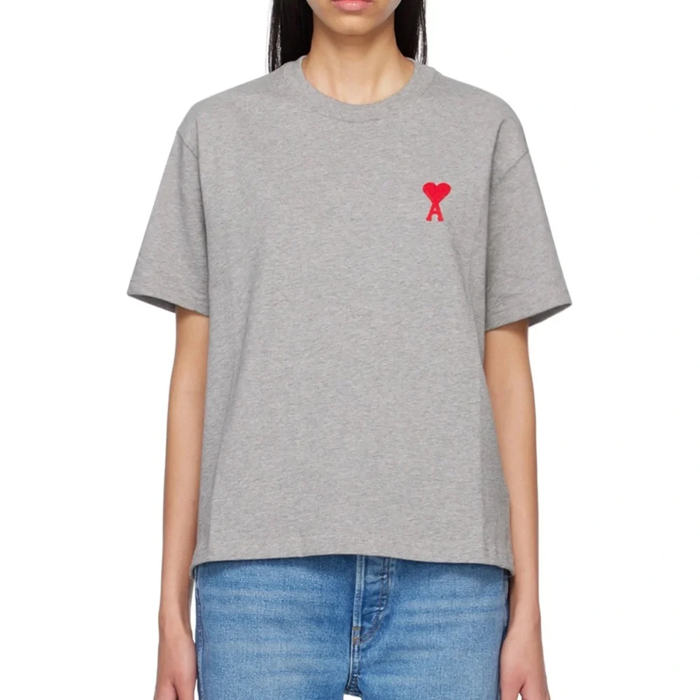 AMI ALEXANDRE MATTIUSSI Gray T-shirt Ami de Cœur - Picture 2 of 4